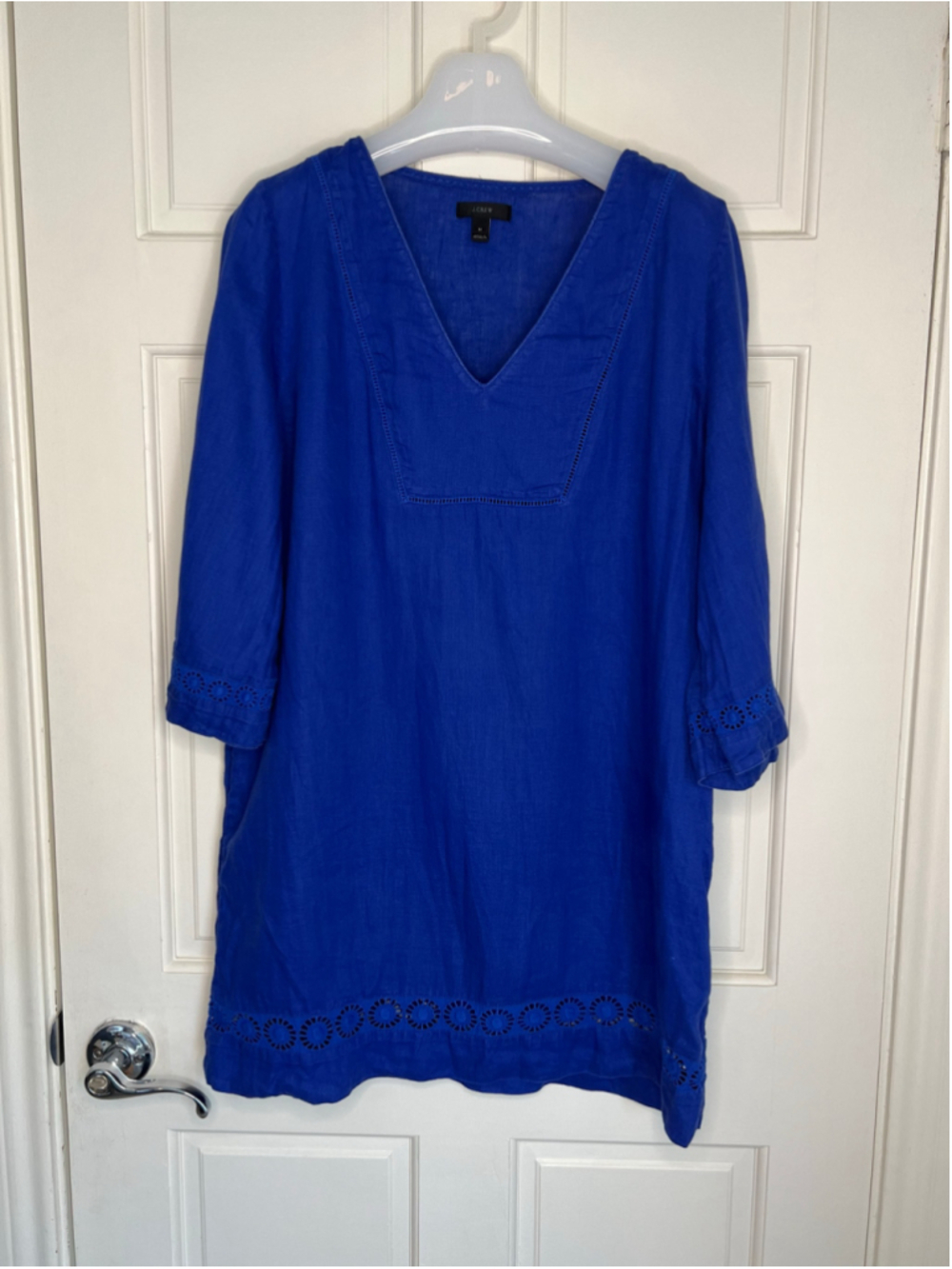 J Crew 100% Linen Swim Cover up Royal Blue Women’s M